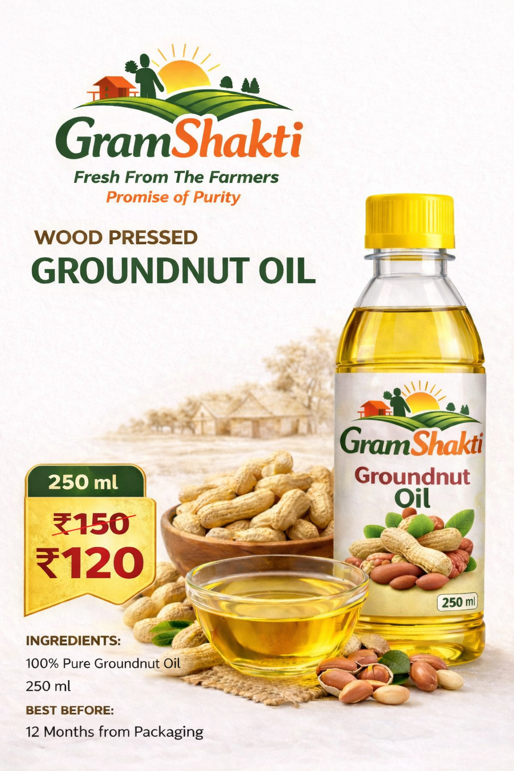GROUNDNUT OIL COLDPRESS 250 ML