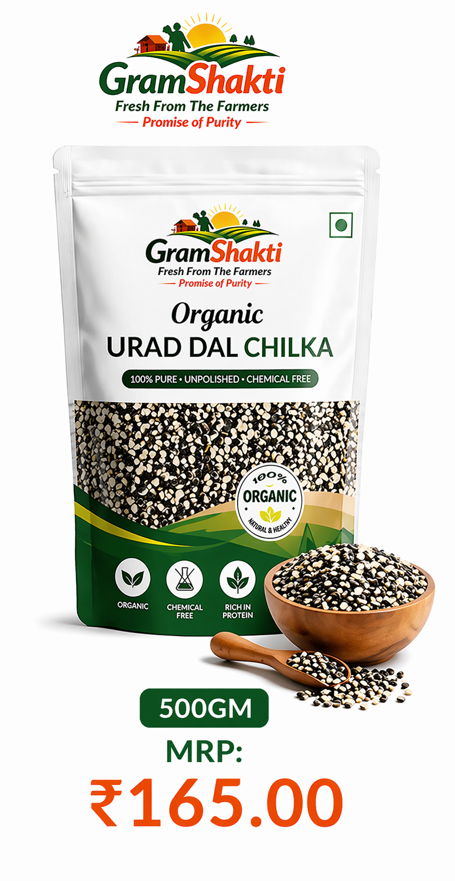 Gram Shakti Organic Urad Dal Chilka