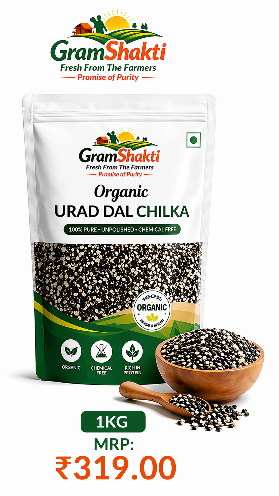 Gram Shakti Organic Urad Dal Chilka