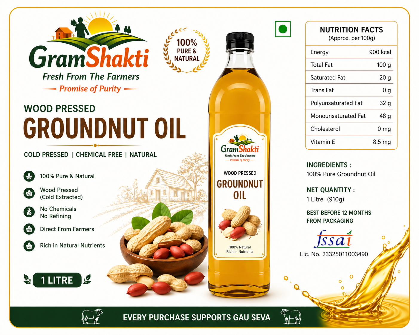 GROUNDNUT OIL COLDPRESS